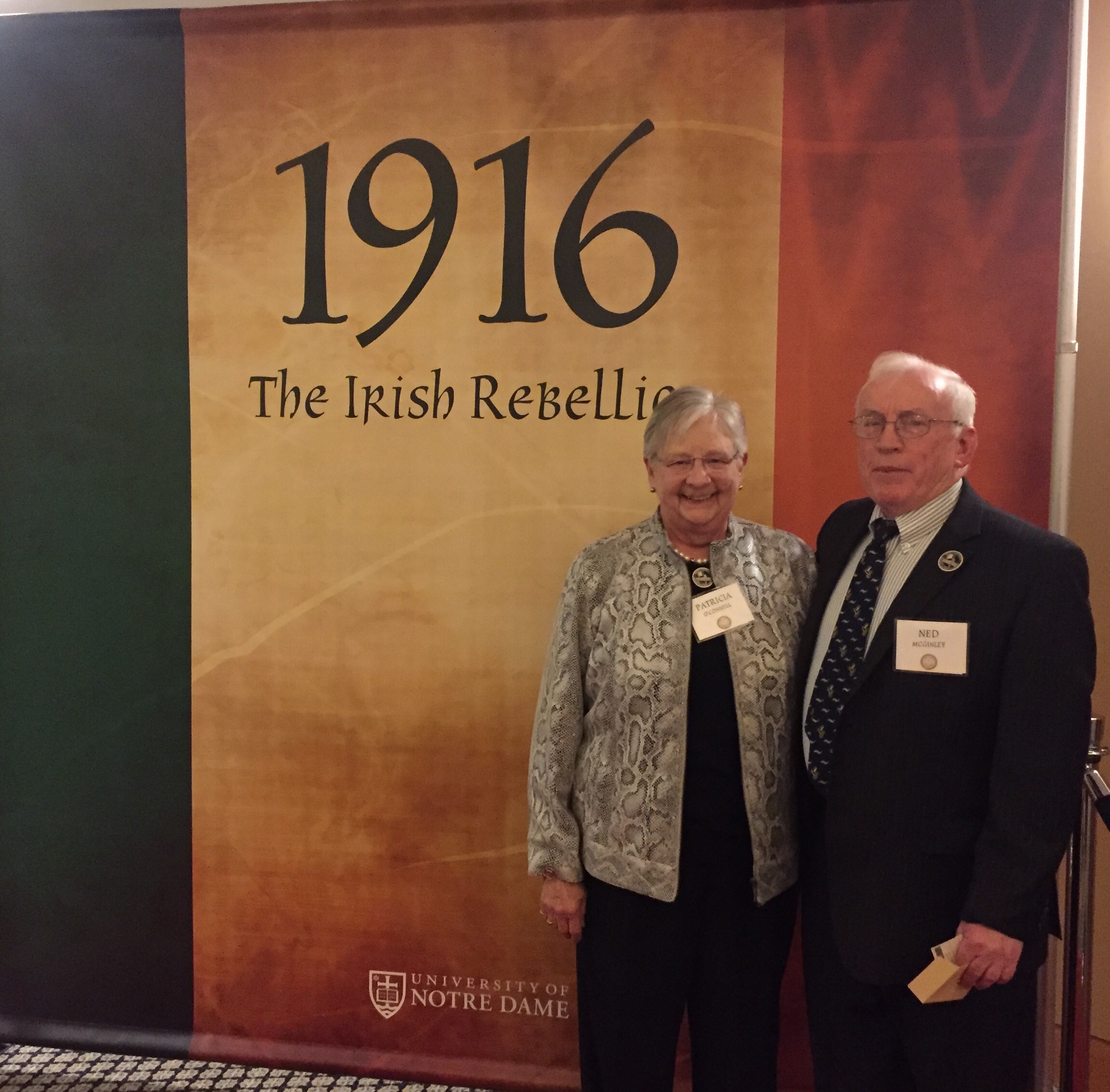 Notre Dame Chairs AOH Ned McGinley and LAOH Pat O'Connell at Premiere of 1917 The Irish Rebellion